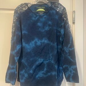Earth Yoga Blue Organic Cotton Blend Top size xl